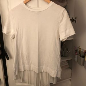 Banana Republic White Top Back Lined w/Chiffon ruffles